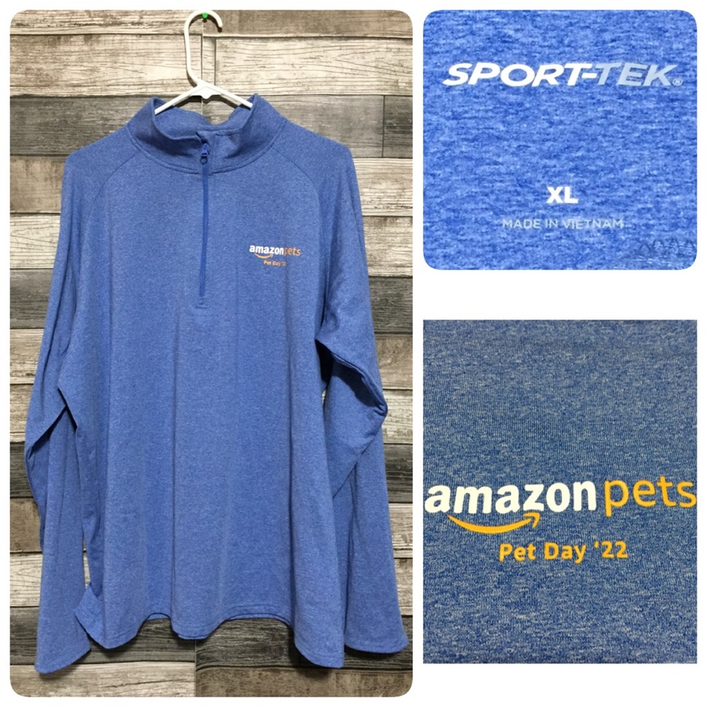 Sport Tek Amazon Pets 1/4 Zip Pullover Men’s XL Blue Amazon Pet Day 2022